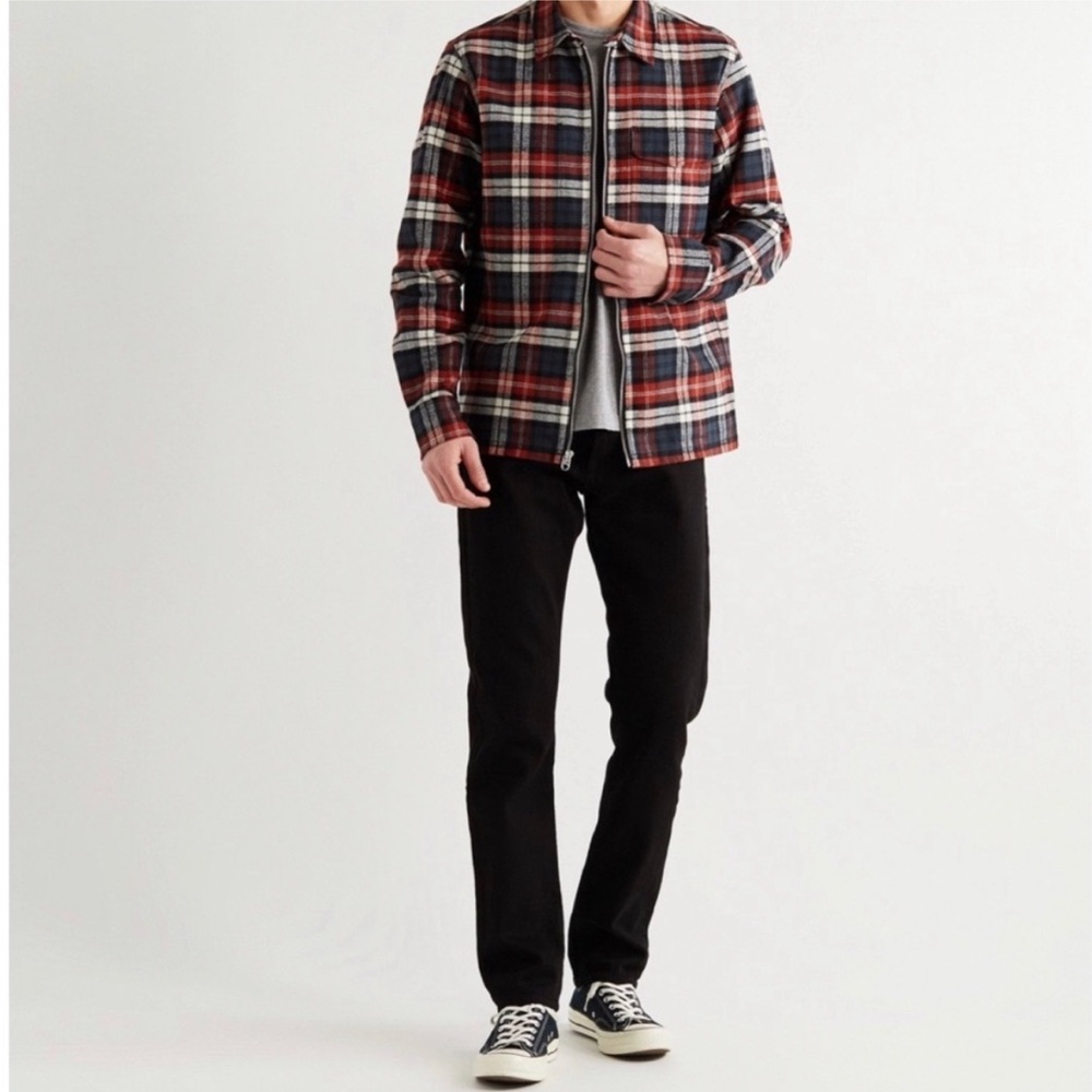 Rag & Bone Men’s Henry Checked Brushed Cotton-Flannel Zip Jacket